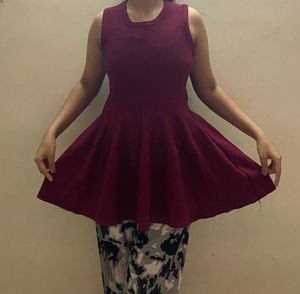 Maroon Flared Dress