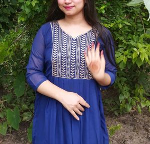 Navy Blue Anarkali Gown