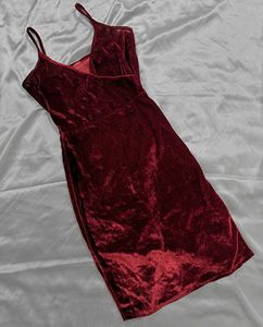 Burgundy Velvet Mini Slip Dress