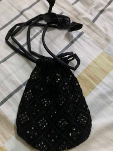 Black Sequin Pouch