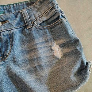 Denim Ripped Shorts