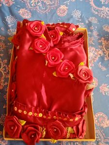 Home made dark Maroon baby new  dress