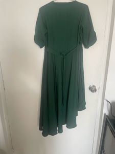 Green Hi-Lo Button Down Dress