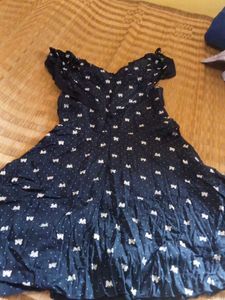 Navy Butterfly Print Dress