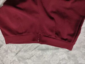 Burgundy Wide Leg Pants