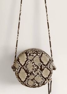 MANGO Brown &amp; Beige Printed Sling Bag