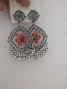 Floral resin handmade jhumka
