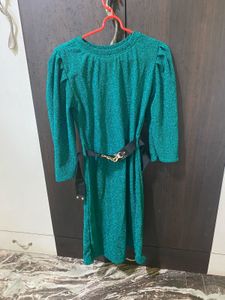 Green Shimmer Glitter Dress