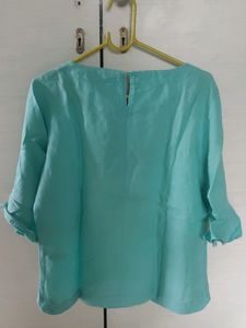 M&amp;S Orignal Linen Top with stylized sleeve