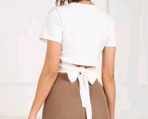Stylish White Tie Up Crop Top