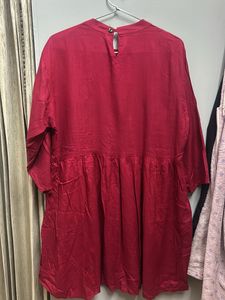 Red Mirror Embroidered Top