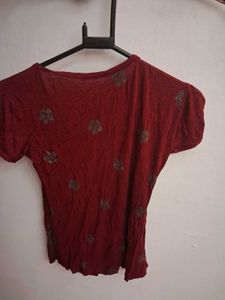 Red Floral Print Tee