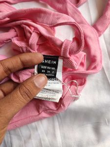 Shein Pink Backless Cute Top