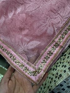 Pink Colour Half Net Saree