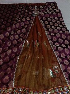 Purple Saree Only Once Used For Wedding