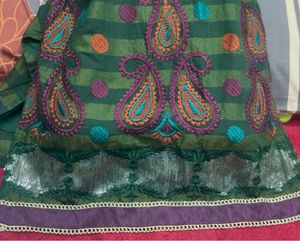 Green Embroidered Kurta
