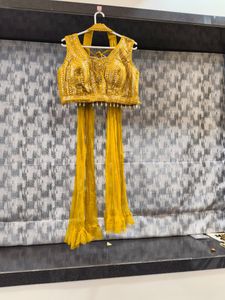 Embroidered Yellow Blouse n lehanga set