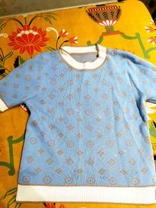 Korean Vintage Style Patterned Knit Top