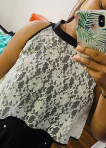 Beautiful Black Nd White Net Dres🖤🤍