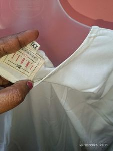 Xxl Branded Elegant White Printed Kurta