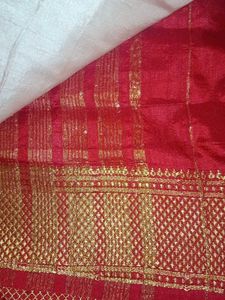 White And 🍒 Red Saree