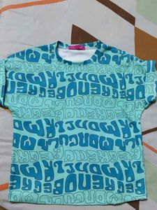 Blue Graphic Print Tee
