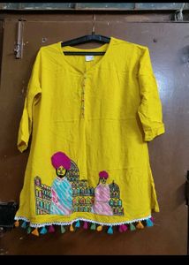 Yellow Embroidered Tunic
