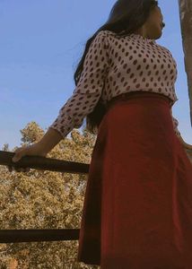 Polka Dot & Maroon Dress
