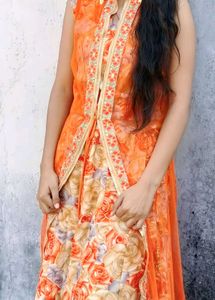 Lehnga Choli With Net Jacket And Dupatta Also.