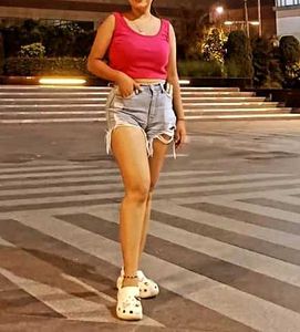 Pink Tank and Denim Shorts