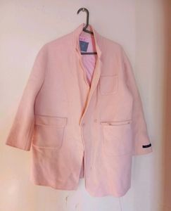 Pink Wool Blend Coat