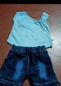 Cute Girl's Top and Shorts Set