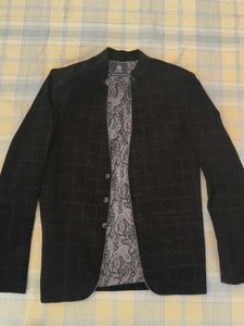 Stylish Black Checkered Blazer
