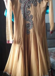 Partywear Anarkali Kurta Set With Leggings