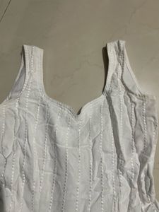Chikankari White Gown