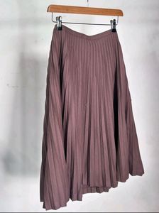 Brown Pleated Skirt