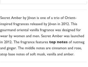 Jovan Secret Amber Spray