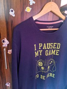 Blue Graphic Print Sweatshirt