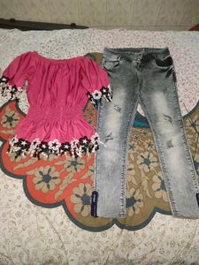 Women Top And Jeans Set