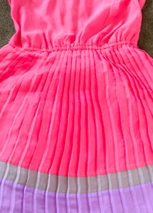 Hot Pink Pleated Dress