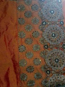 Embellished Orange Saree