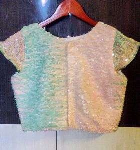 Multicolour Sequence Work Saree Blouse