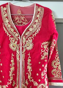 Red Gown In One Time Offer For Today!!