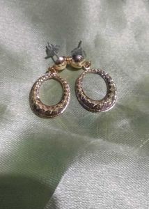 Golden Dangle Hoop Earrings