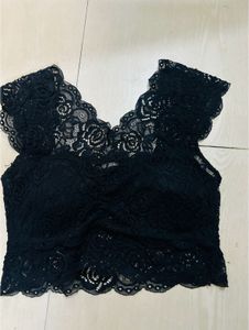 Black Net Padded Bralette 🌸