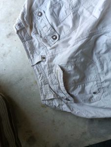 White Baggy Cargo Pants (Unisex)
