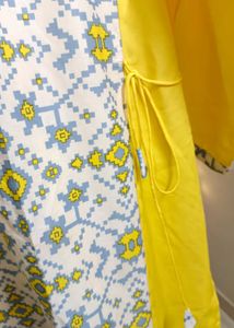 Yellow Printed Women Kurta 3XL
