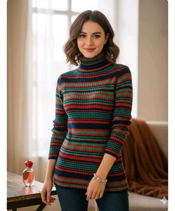 🎀Striped Turtleneck Sweater