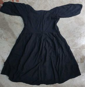 Peplum Type Mini Black Dress