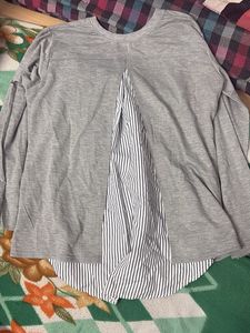 Gray Layered Look Top shirt